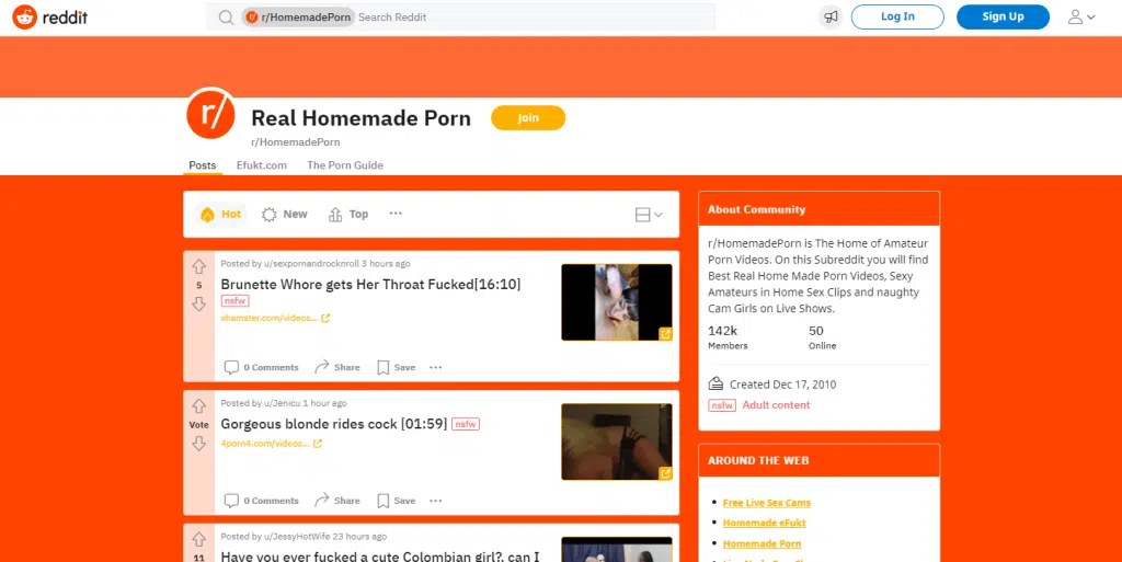 porno fait maison, Sites porno fait maison