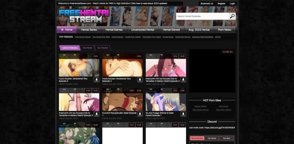 parhaat anime pornosivustot, Anime pornosivustot